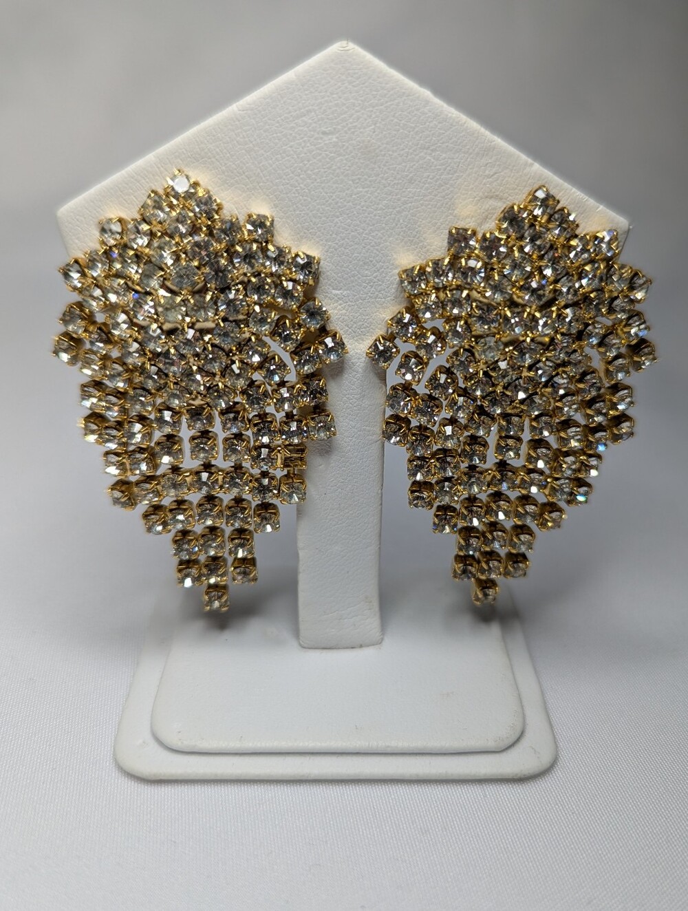 Gold Crystal Statement Drop Earrings